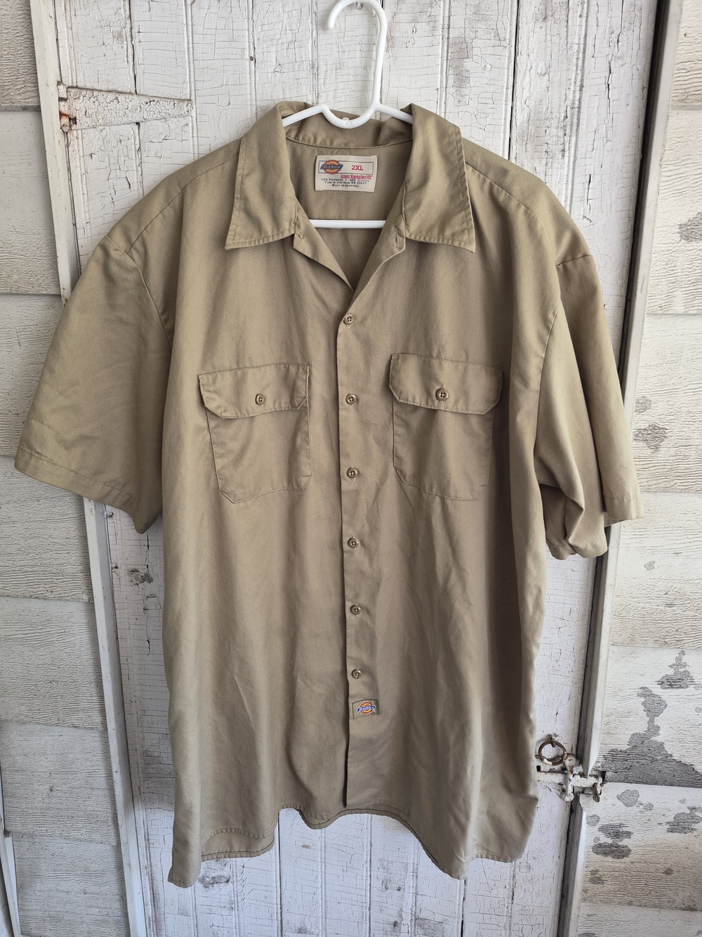 Dickies Men's Short-Sleeve Button-Down Work Shirt - Tan